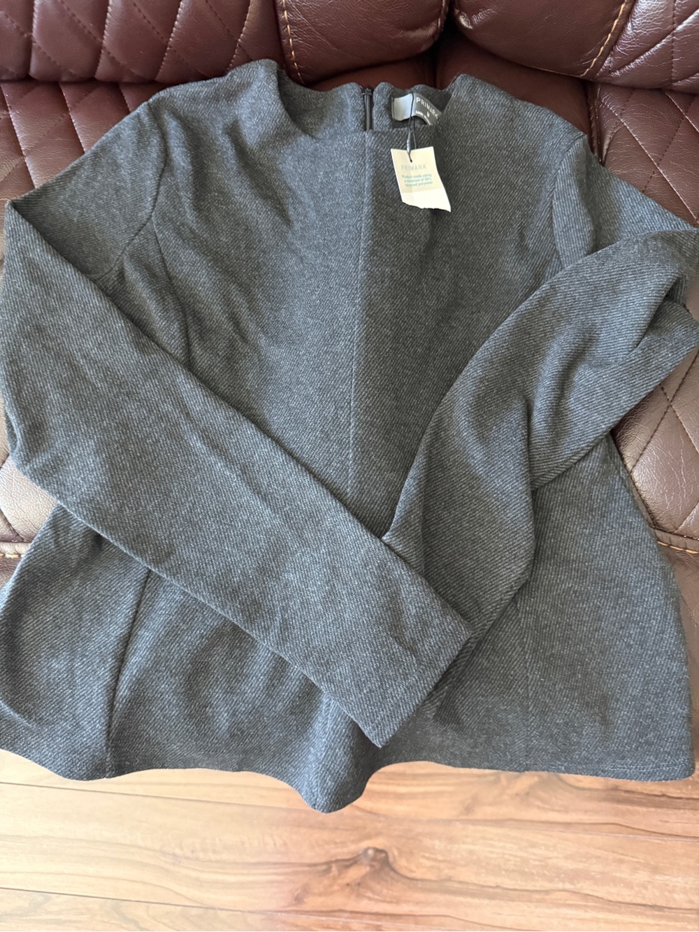 Primark Women's Dark Gray Crew Neck Sweater